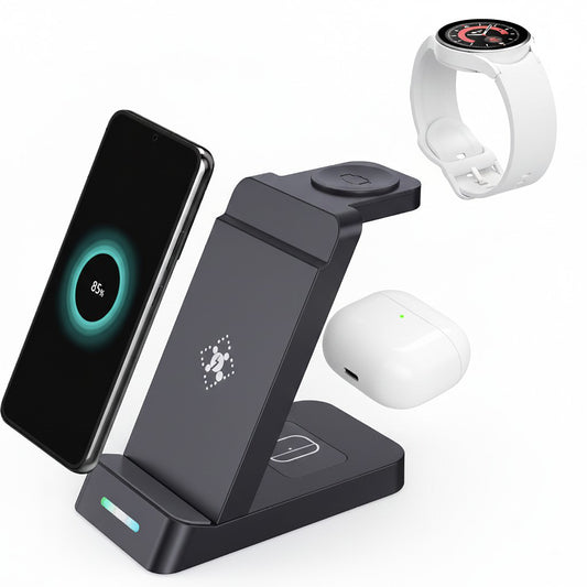 Wireless Charging Stand with Multi-Device Dock and LED Charging Indicator