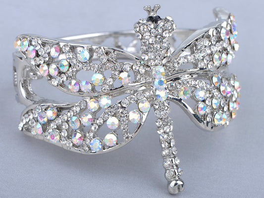 Dragonfly Heart Cutout Bangle Bracelet