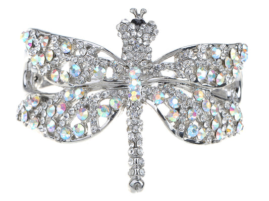 Dragonfly Heart Cutout Bangle Bracelet