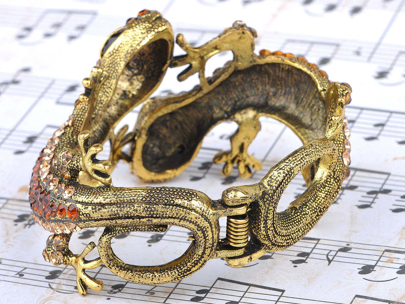 Multi Colored Lizard Gecko Salamander Bracelet Bangle Cuff