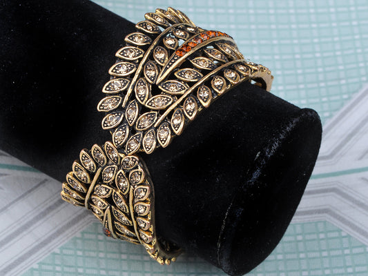 Feather Leaf Design Bracelet Bangle Cuff