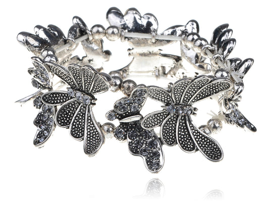 Light Sapphire Butterfly Bracelet Bangle Cuff