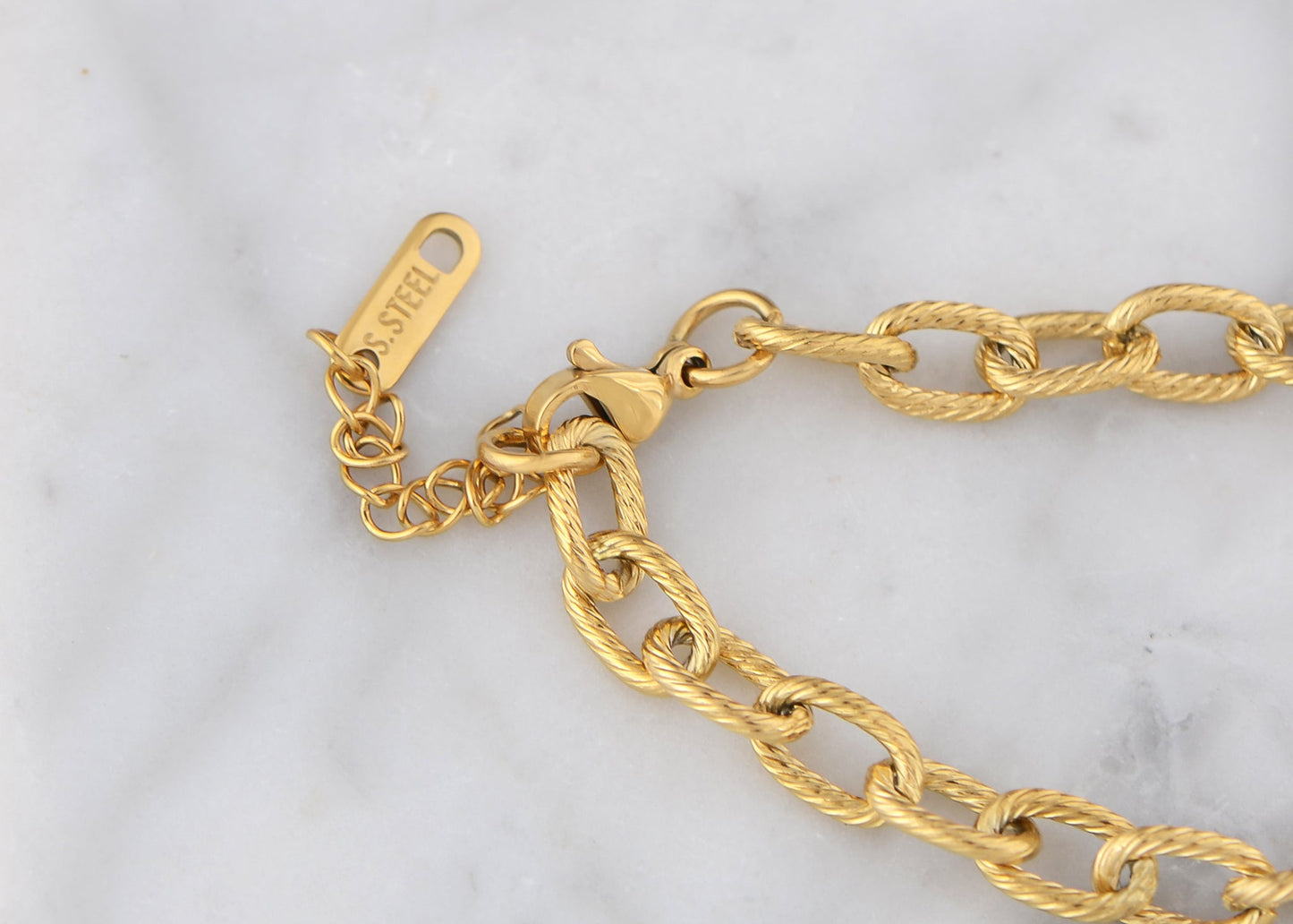 18K Gold-Plated Pearl Link Bracelet - Stainless Steel Pearl Bead Chain Bracelet Boho Chic Jewelry for Valentine's Day Birthdays