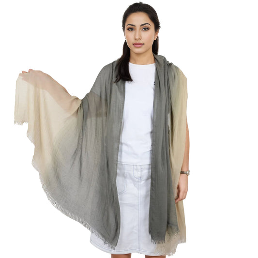 Lightweight Cotton Linen Scarf Gradient Colors Long Travel Scarf Wrap Shawl for Women 74.8in x 35.4in