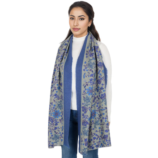 Floral Print Scarf Soft Cashmere Feel Shawl Wrap Winter Scarves for Women 74.8 x 25.6 inch