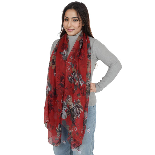 Fashion Floral Print Scarves Lightweight Winter Wrap Scarf Head Shawl for Women