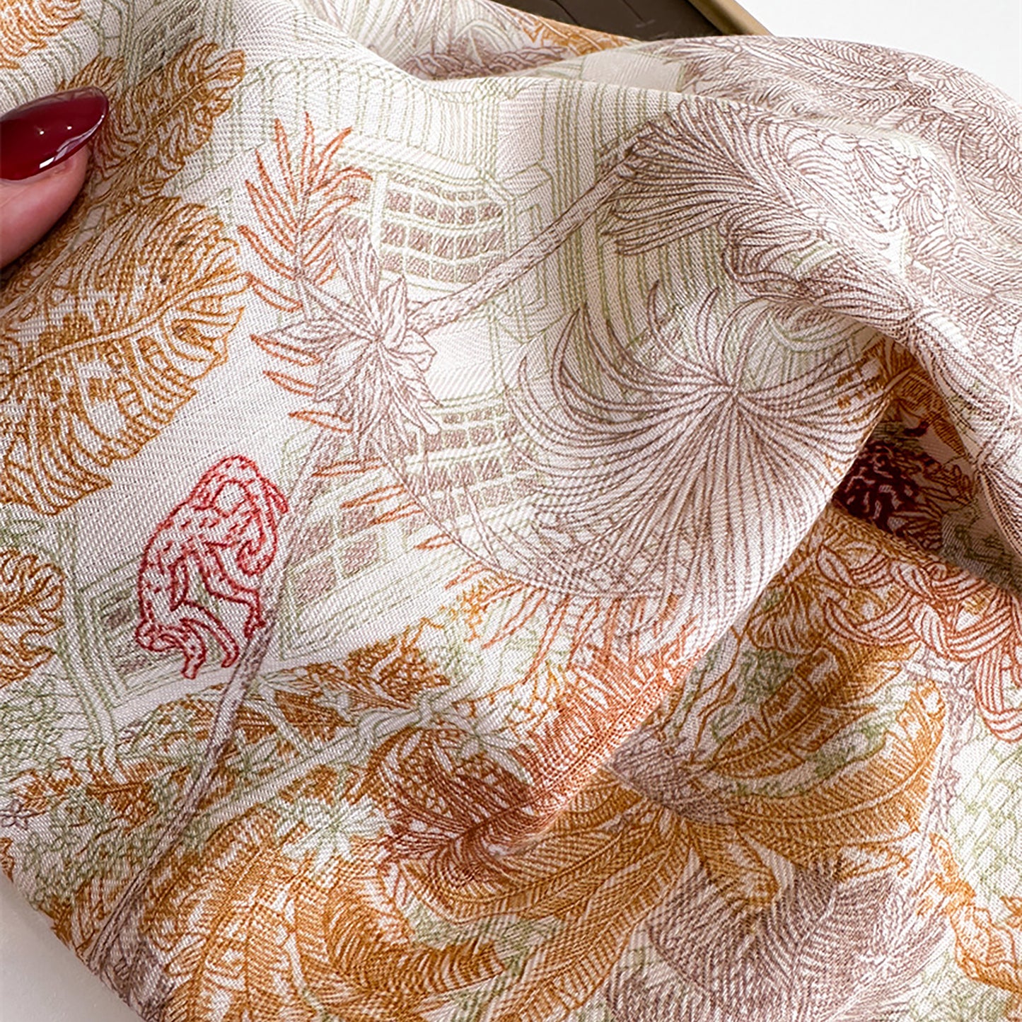 Vintage Landscape Print Square Scarf 26.7¡Á26.7 Inches