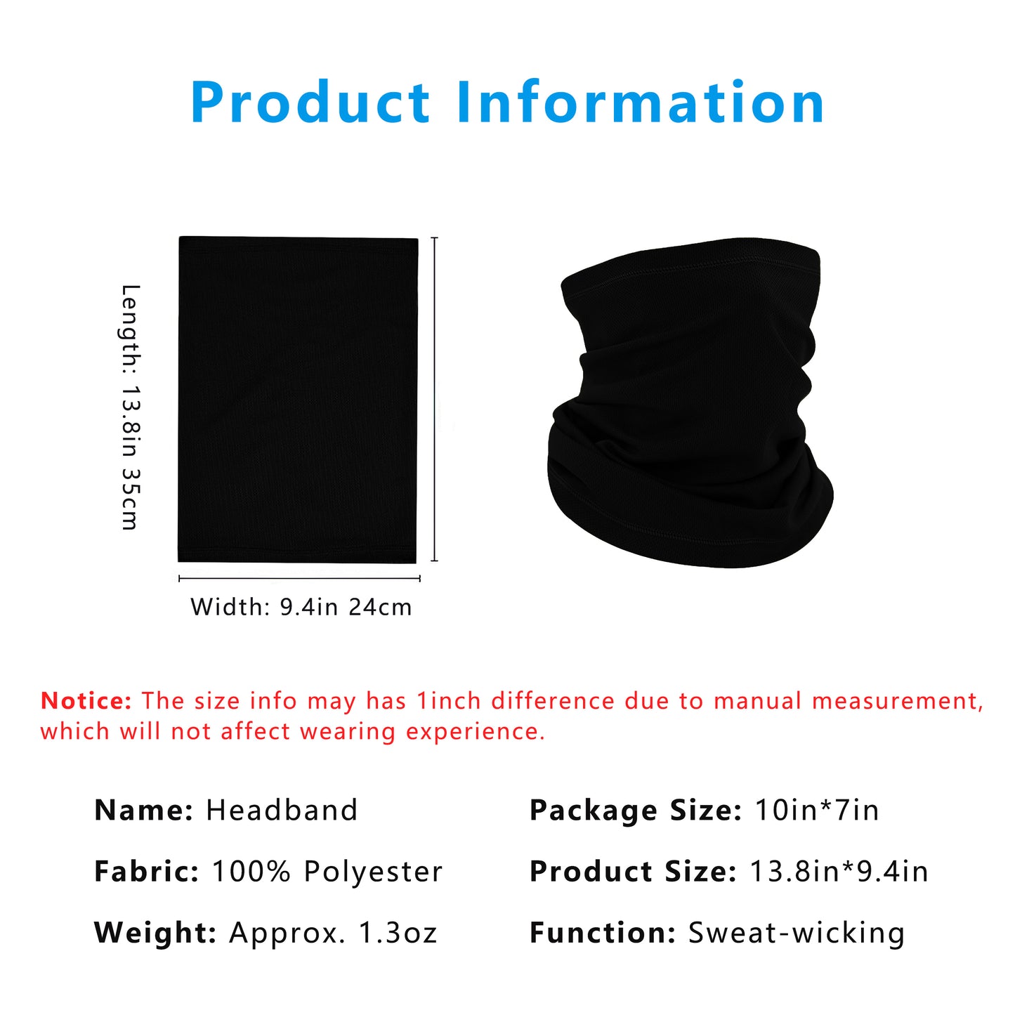Neck Gaiter, Sweat-Wicking Quick-Dry Cooling Breathable Face Mask UV Protection Scarf Hiking Bandana Unisex
