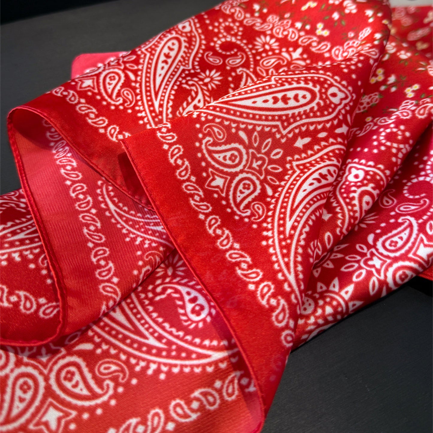 Paisley Floral Square Scarf Elegant Vintage Print Neck Wrap