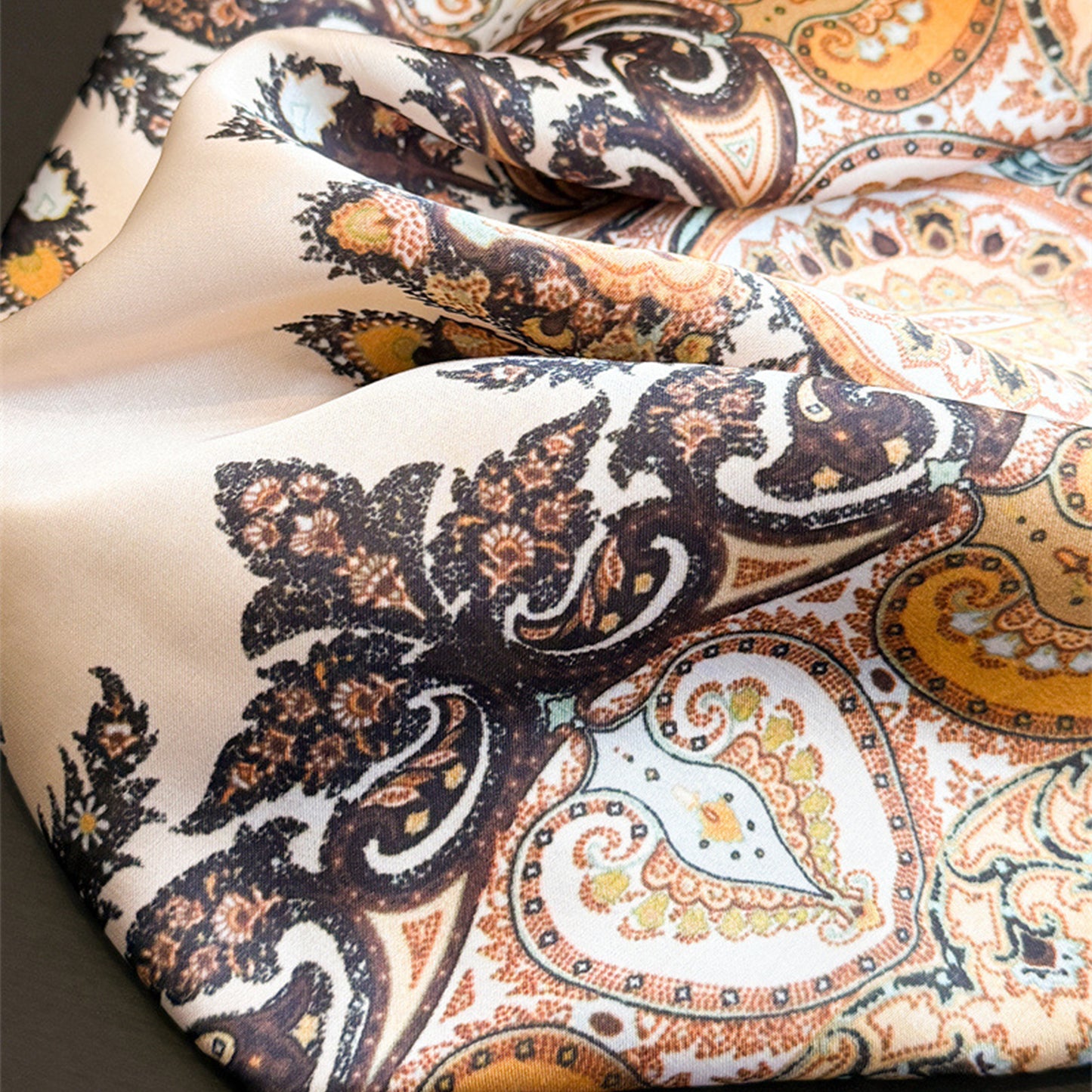 Vintage Paisley Print Square Scarf Elegant Soft Fashion Neck Head Wrap