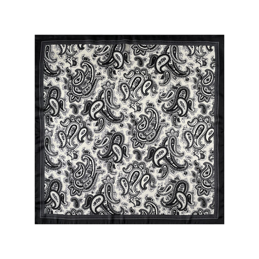 Square Paisley Silk Feel Scarf Lightweight Printed Neck Hair Scarf 27.5 Inch