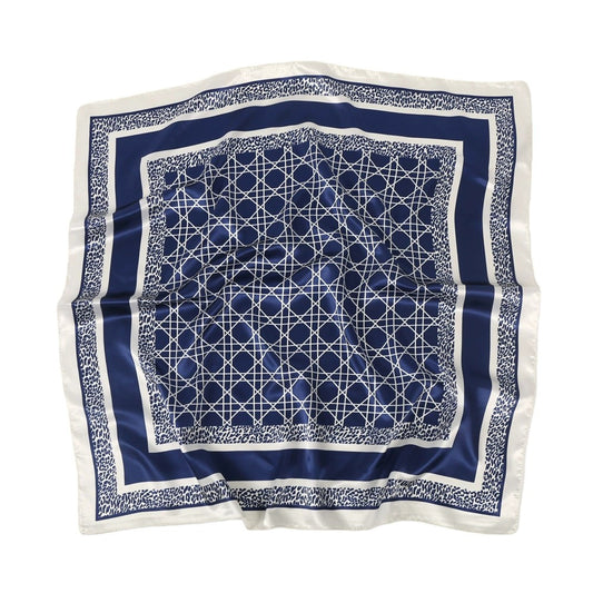 Square Geometric Satin Scarf Silk Feel Head Wrap Bandana 35 Inch