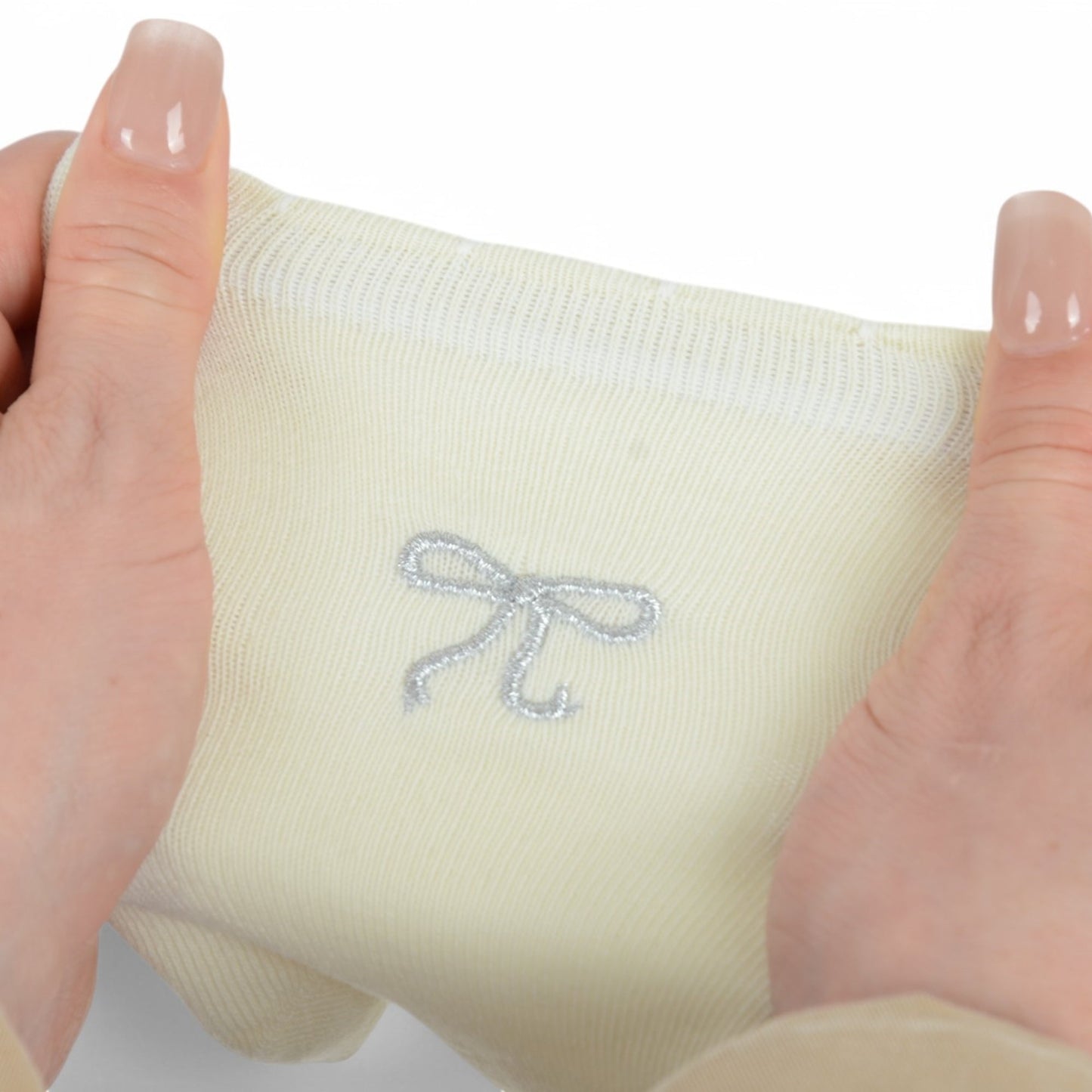 3-Pack Soft Knit Ankle Socks with Scalloped Trim and Embroidered Bow Detail