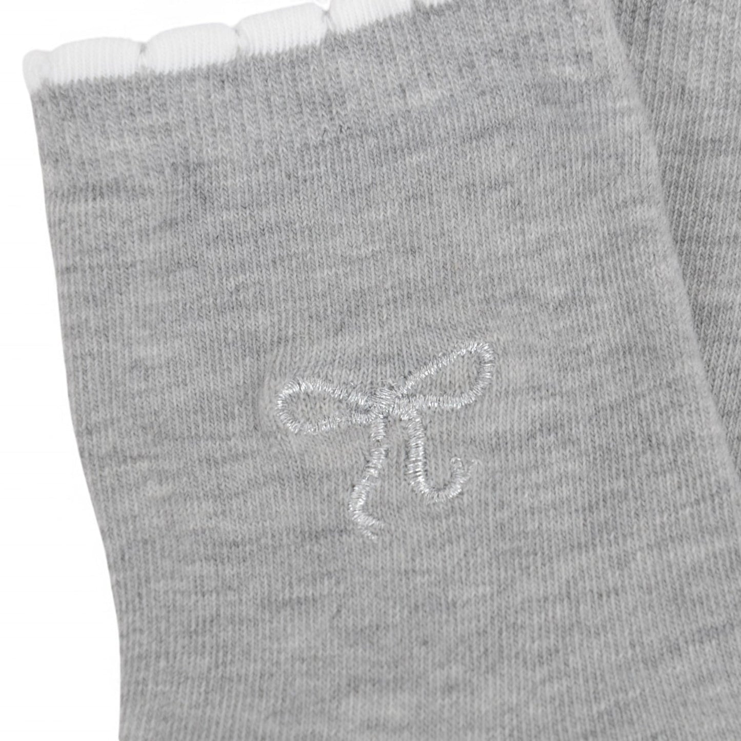 3-Pack Soft Knit Ankle Socks with Scalloped Trim and Embroidered Bow Detail