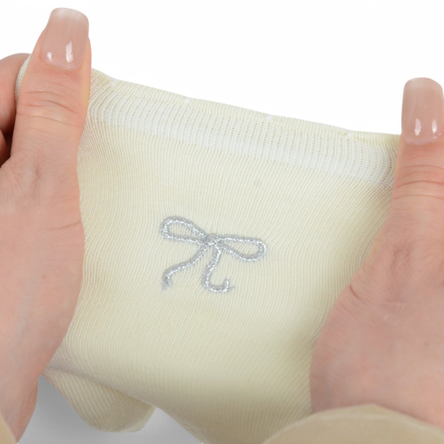 3-Pack Soft Knit Ankle Socks with Scalloped Trim and Embroidered Bow Detail