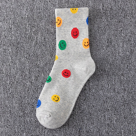 Women's Smile Face Low Cut Socks Non Slip Cotton for Casual Stability and Comfort 2 Pairs - One Size Fits Most