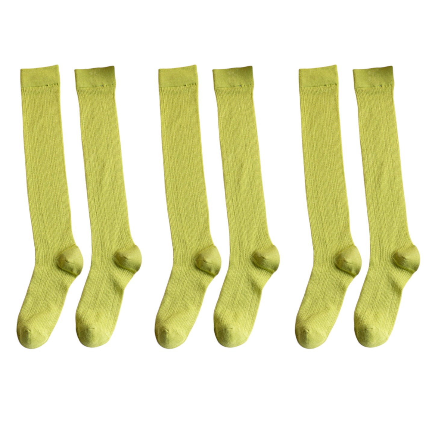 3-Pack Knee-High Ribbed Socks with Soft Stretch Knit Fabric and Lightweight Everyday Comfort