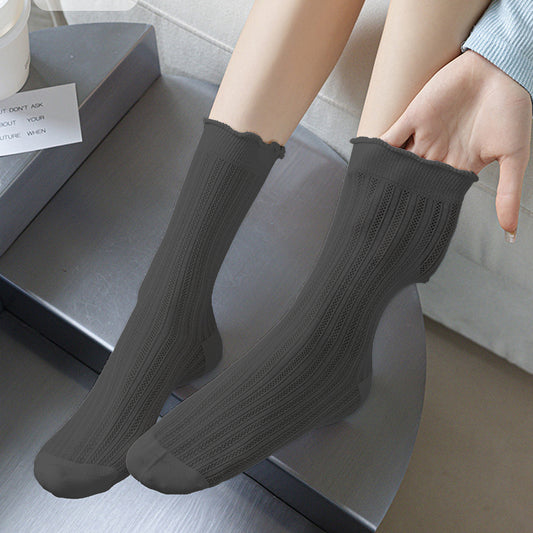 Sheer Ruffle-Trimmed Ankle Socks 6pk