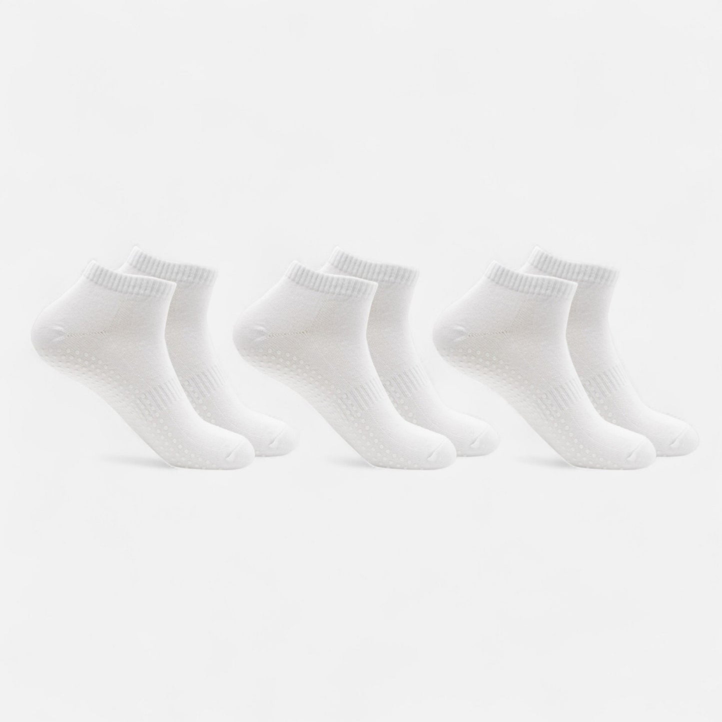 Ankle Grip Socks 3-Pack with Textured Soles and Cushioned Knit Design for Indoor Stability