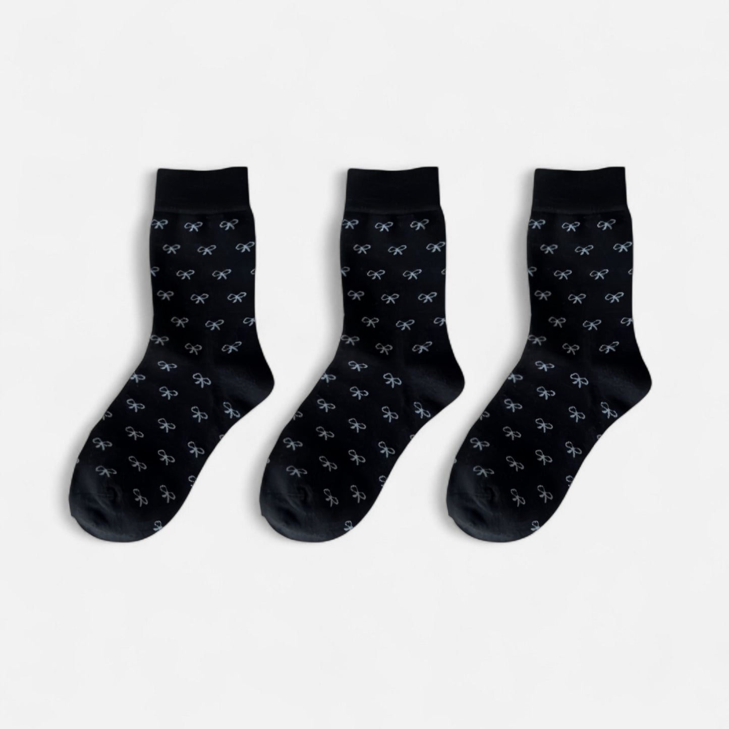 3-Pack Crew Socks with Allover Print Design Soft Stretch Knit for Everyday Comfort