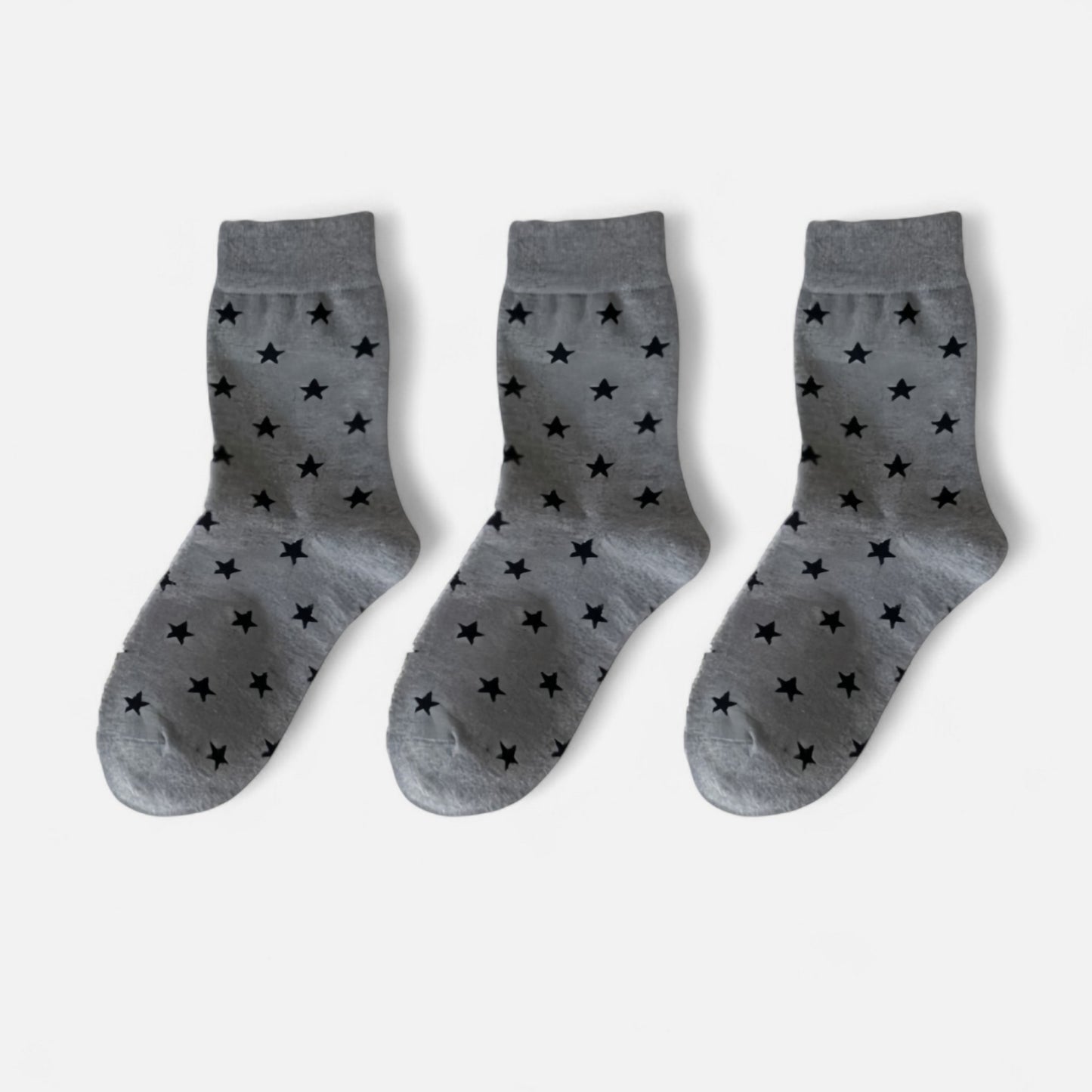 3-Pack Crew Socks with Allover Print Design Soft Stretch Knit for Everyday Comfort