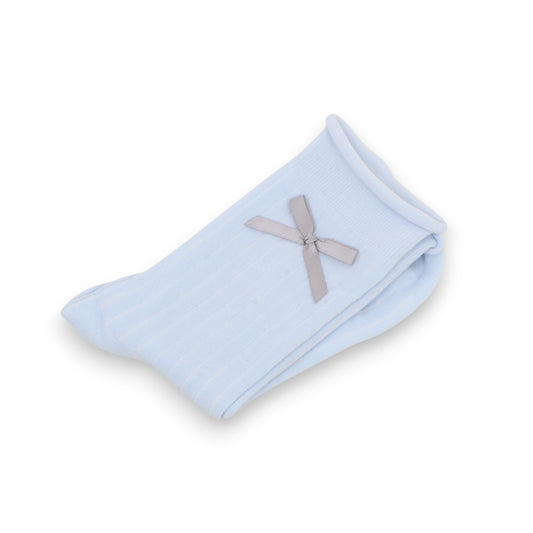 3-Pack Women's Cotton Crew Socks with Embroidered Bows and Cute Style