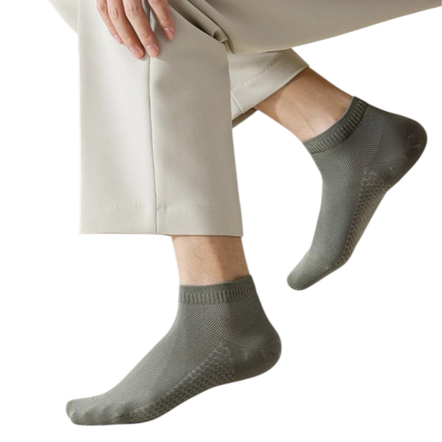 3-Pack Men¡¯s Low Cut Cotton Ankle Socks with Breathable Mesh Knit and Odor-Resistant Antibacterial Design