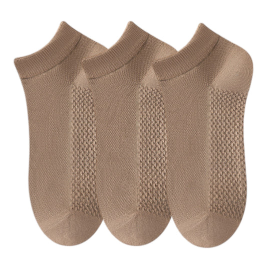 3-Pack Men¡¯s Low Cut Cotton Ankle Socks with Breathable Mesh Knit and Odor-Resistant Antibacterial Design