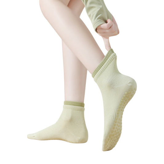 3-Pack Women's Mid-Ankle Sports Socks with Silicone Non-Slip Grip and Breathable Comfort