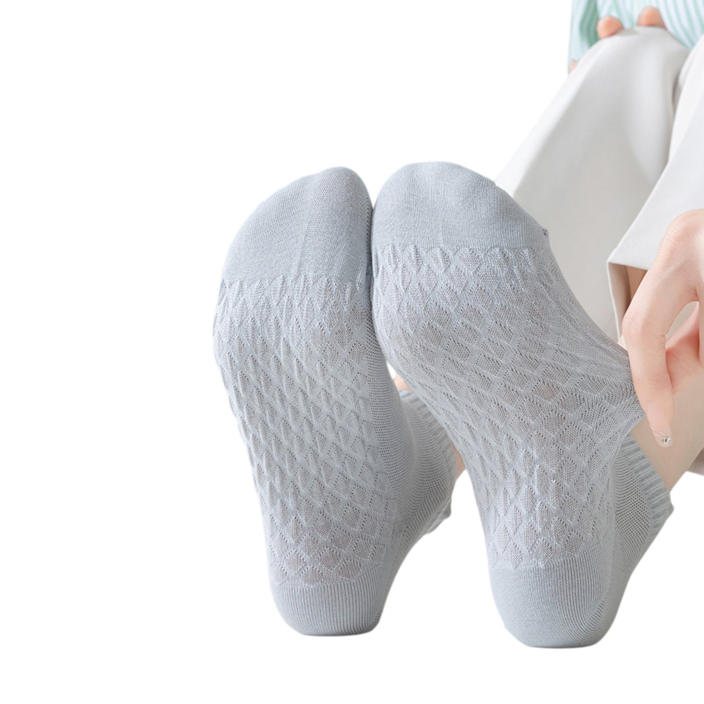 5-Pair Cotton Low-Cut Ankle Socks with Soft Breathable Knit Design and Stretch Comfort Fit