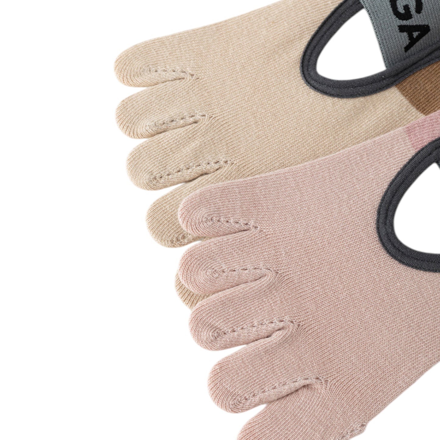 3 Pairs Women's Cotton Sports Five Toe Anti Slip Fitness Yoga Socks with Elastic Strap