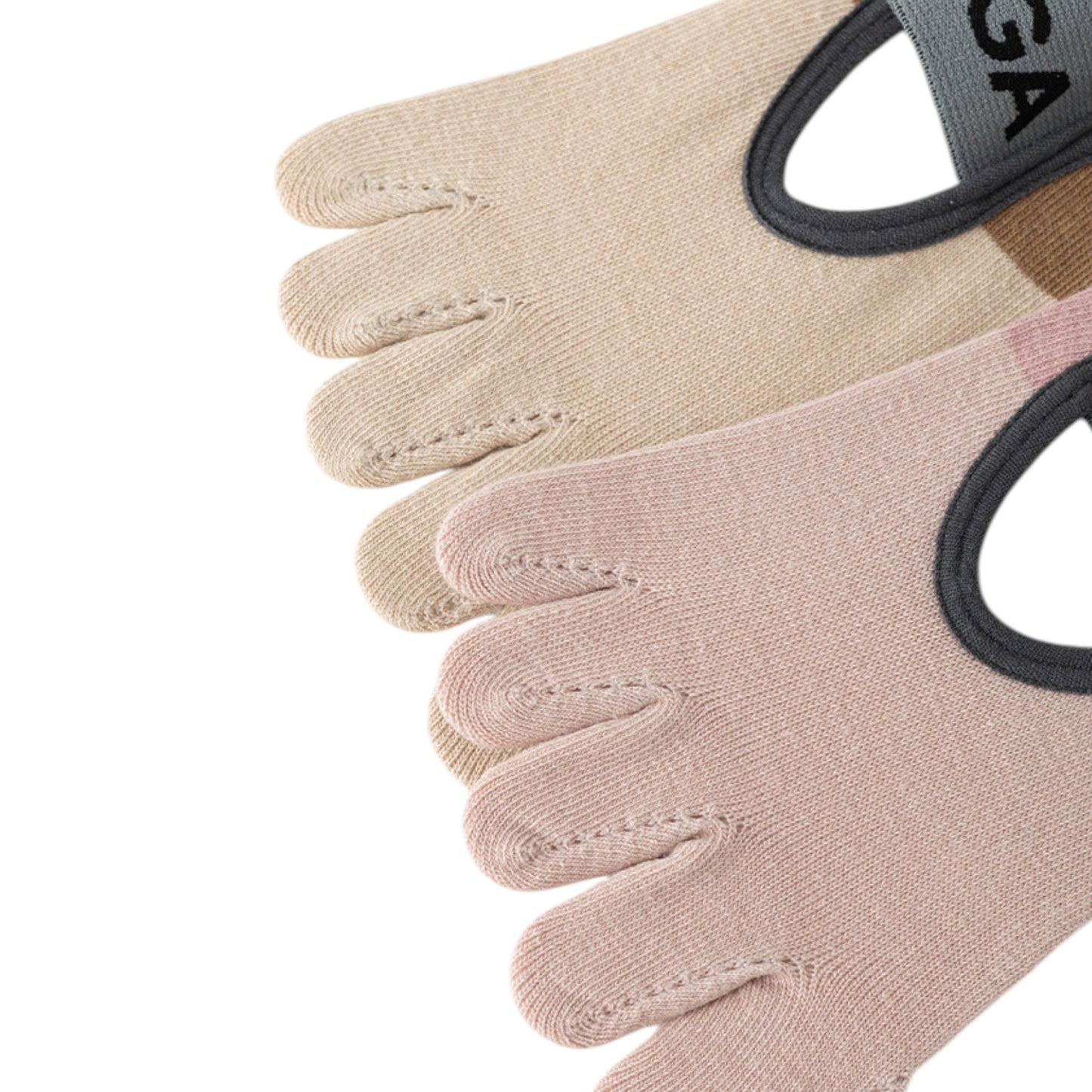 3 Pairs Women's Cotton Sports Five Toe Anti Slip Fitness Yoga Socks with Elastic Strap