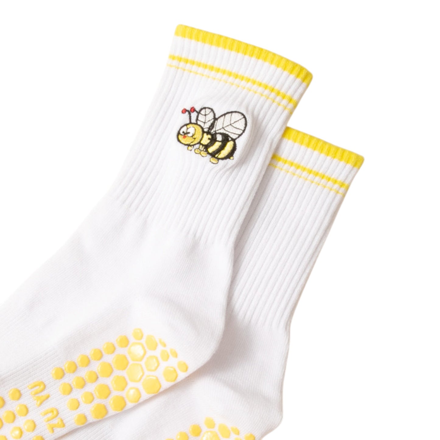 3-Pack Cotton Crew Socks with Non-Slip Grip and Embroidered Fruit and Animal Designs