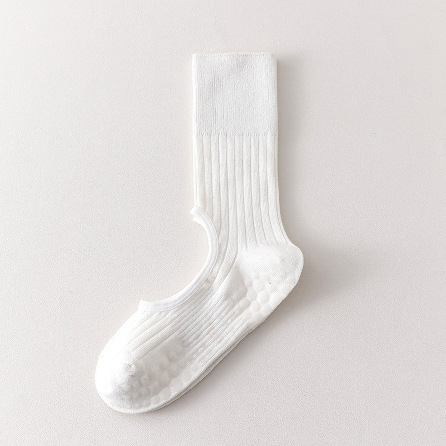 2-Pair Non-Slip Pilates Socks with Open Instep Cutout and Ribbed Knit Design for Yoga, Barre, and Dance Workouts