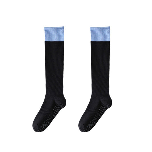 2-Pair Knee High Grip Bottom Socks with Ribbed Knit Design and Cushioned Comfort for Yoga, Pilates, and Dance