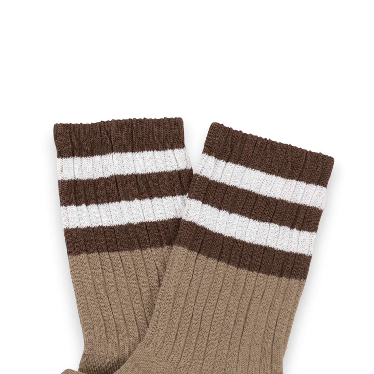 3-Pack Mid Crew Cotton Socks with Striped Cuffs Ribbed Knit Casual and Easy Matching