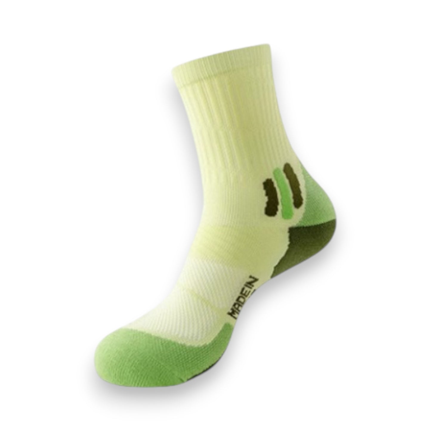 3 Pair Pack Sports Crew Socks with Color Block Toes Cushioned Soles and Ribbed Knit Design