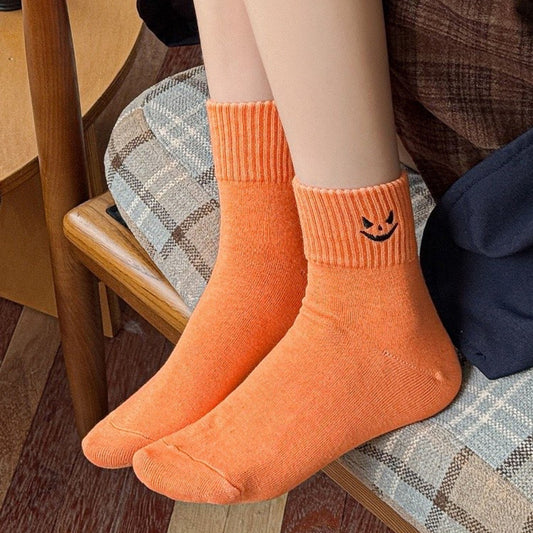 3-Pack Crew Socks with Ribbed Cuffs in Festive Halloween Design