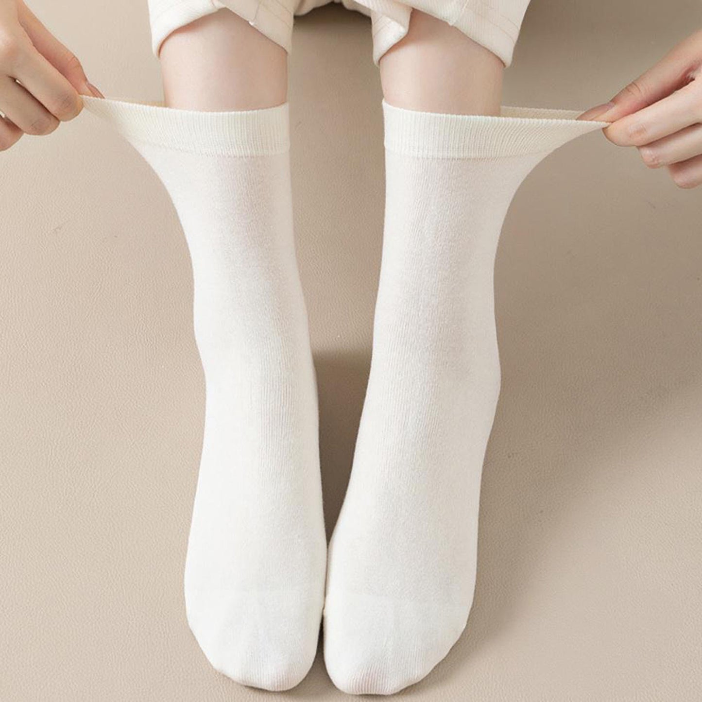 3 - Pack Classic Crew Socks with Soft Stretch Knit Fabric and Comfortable Ribbed Cuff