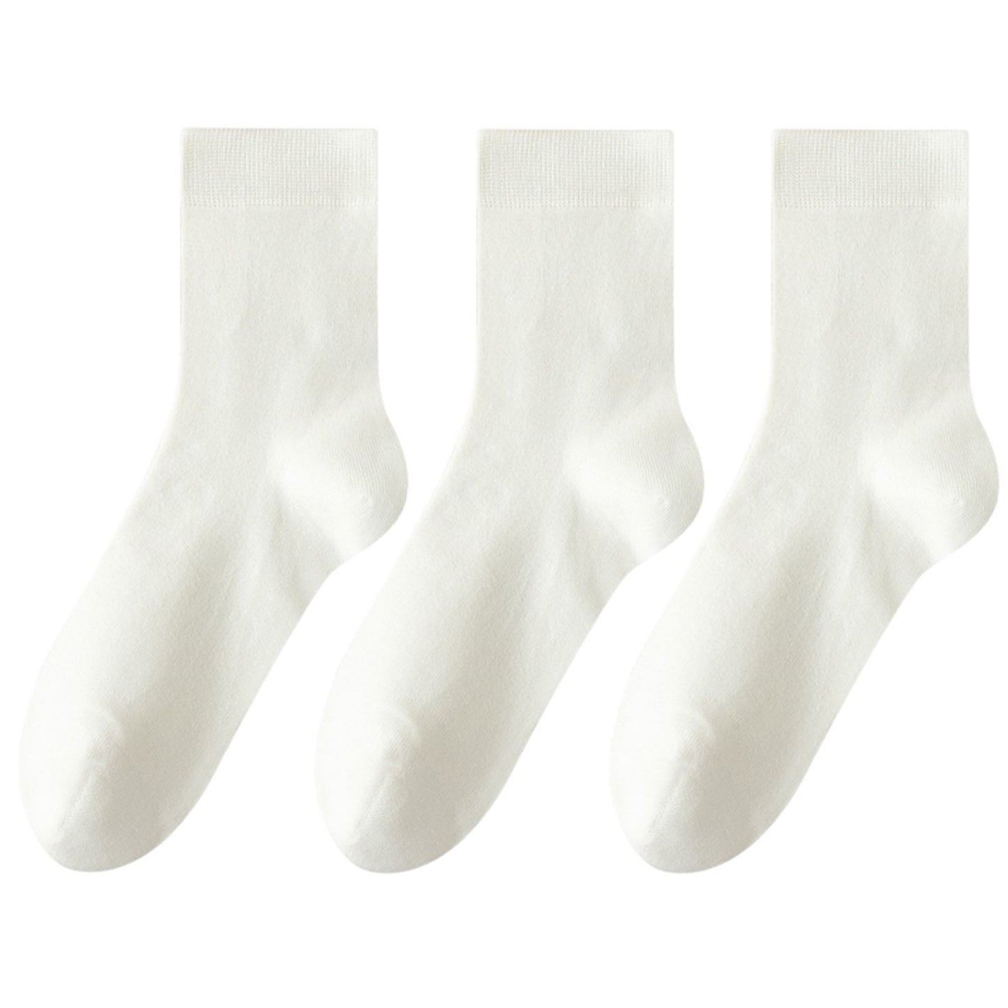 3 - Pack Classic Crew Socks with Soft Stretch Knit Fabric and Comfortable Ribbed Cuff