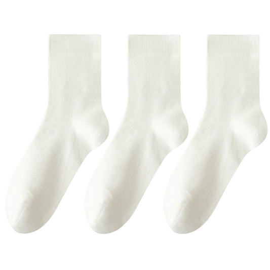 3 - Pack Classic Crew Socks with Soft Stretch Knit Fabric and Comfortable Ribbed Cuff