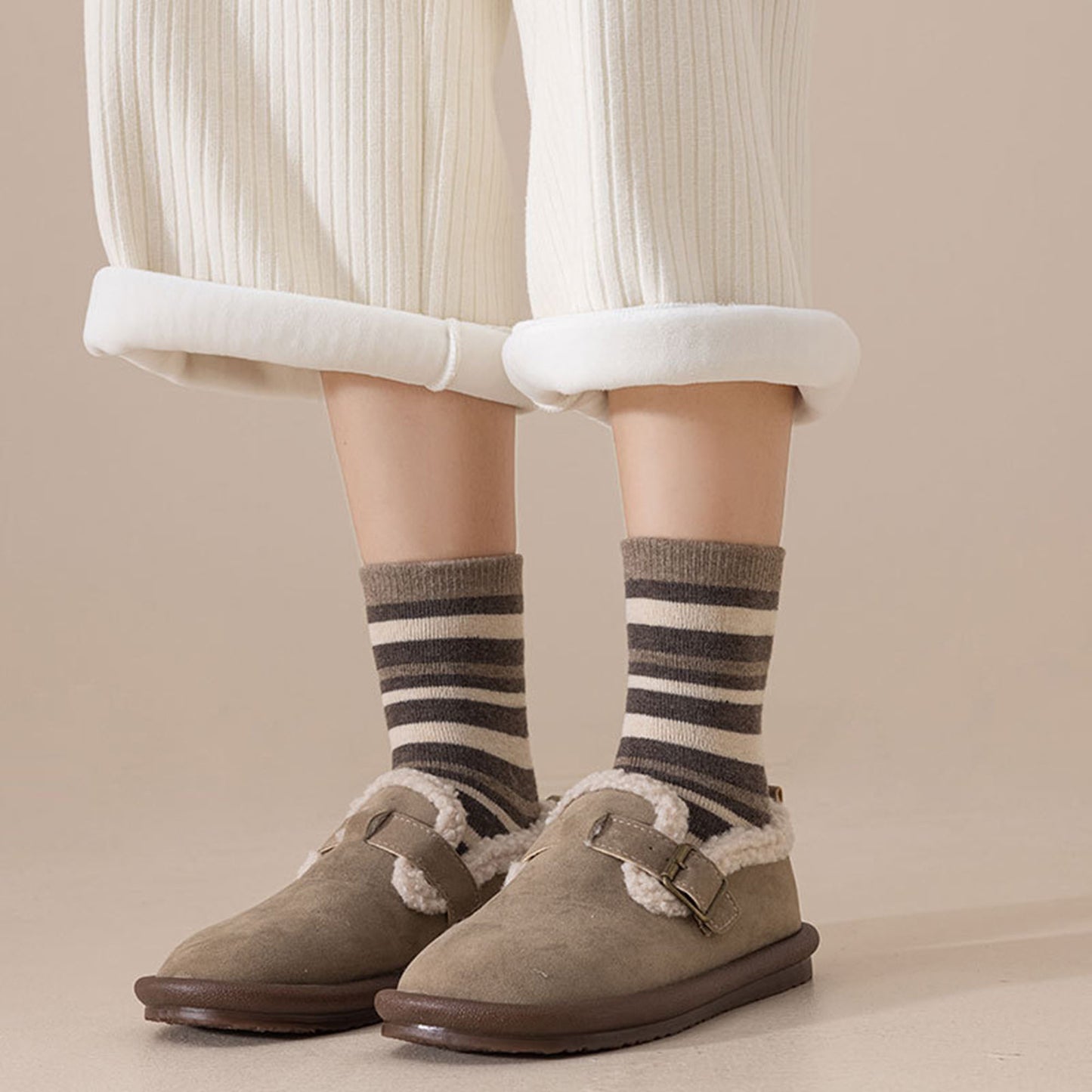 3 - Pack Colorblock Crew Socks with Soft Knit Fabric and Reinforced Heel and Toe