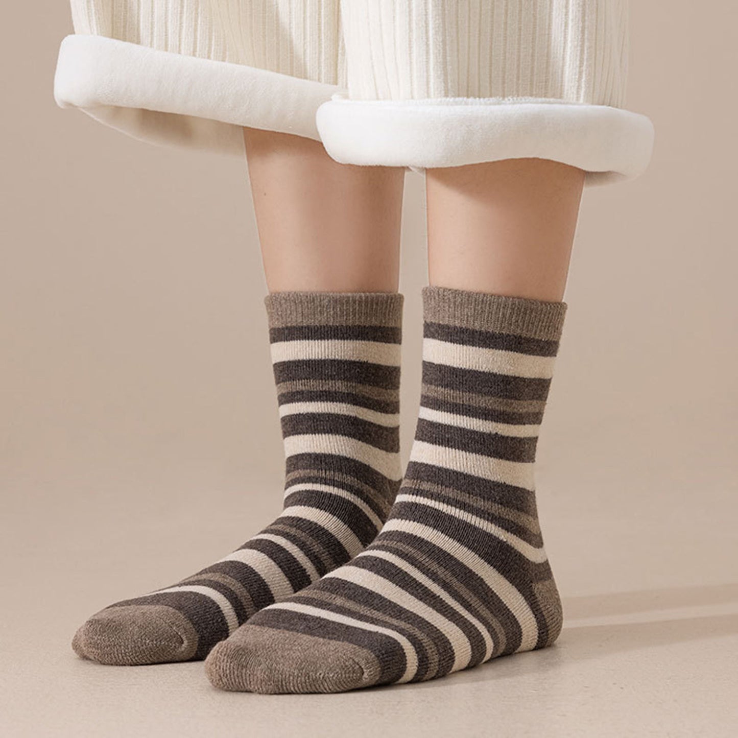 3 - Pack Colorblock Crew Socks with Soft Knit Fabric and Reinforced Heel and Toe