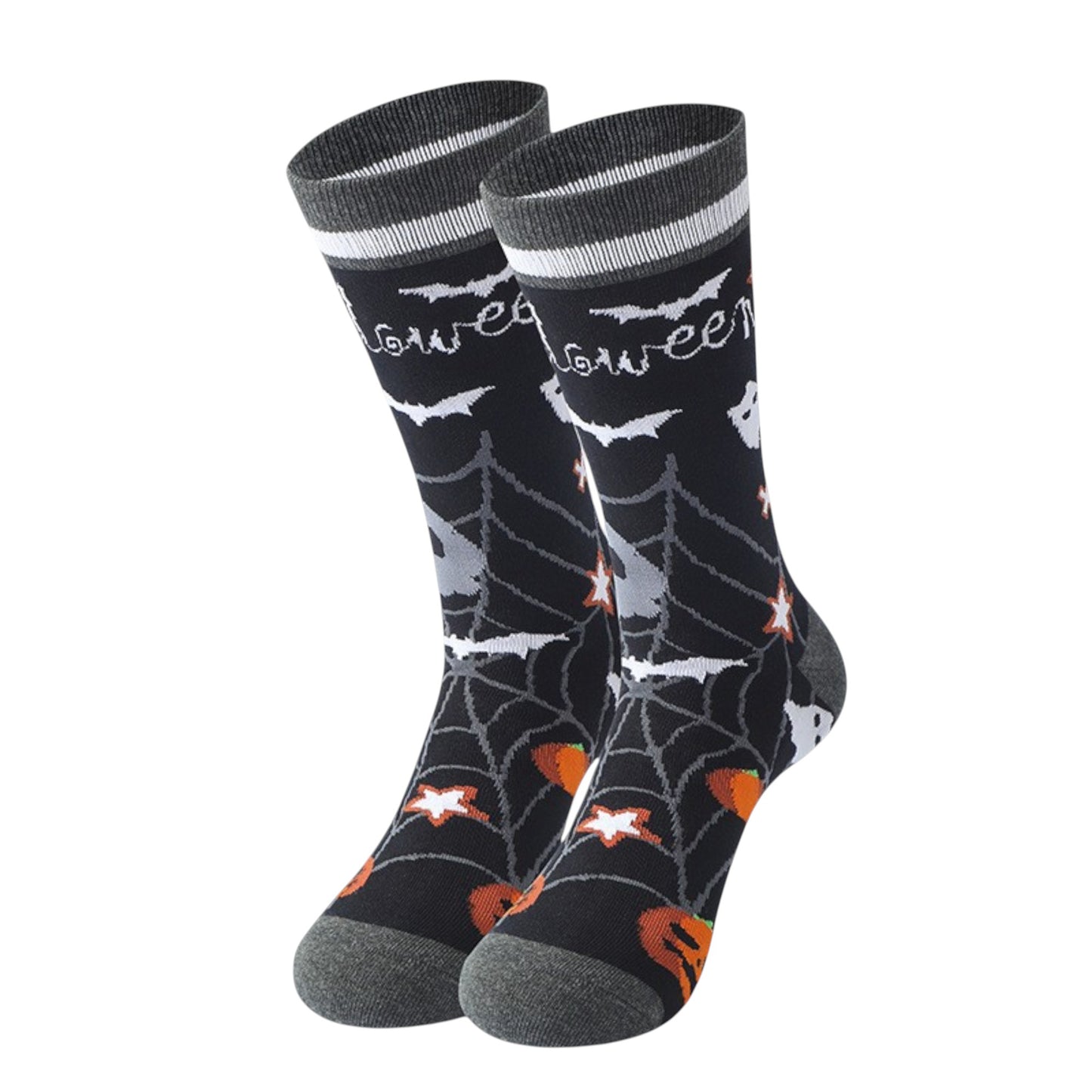 2 Pairs Women's Cotton Halloween Socks Fun Festive Holiday Patterns