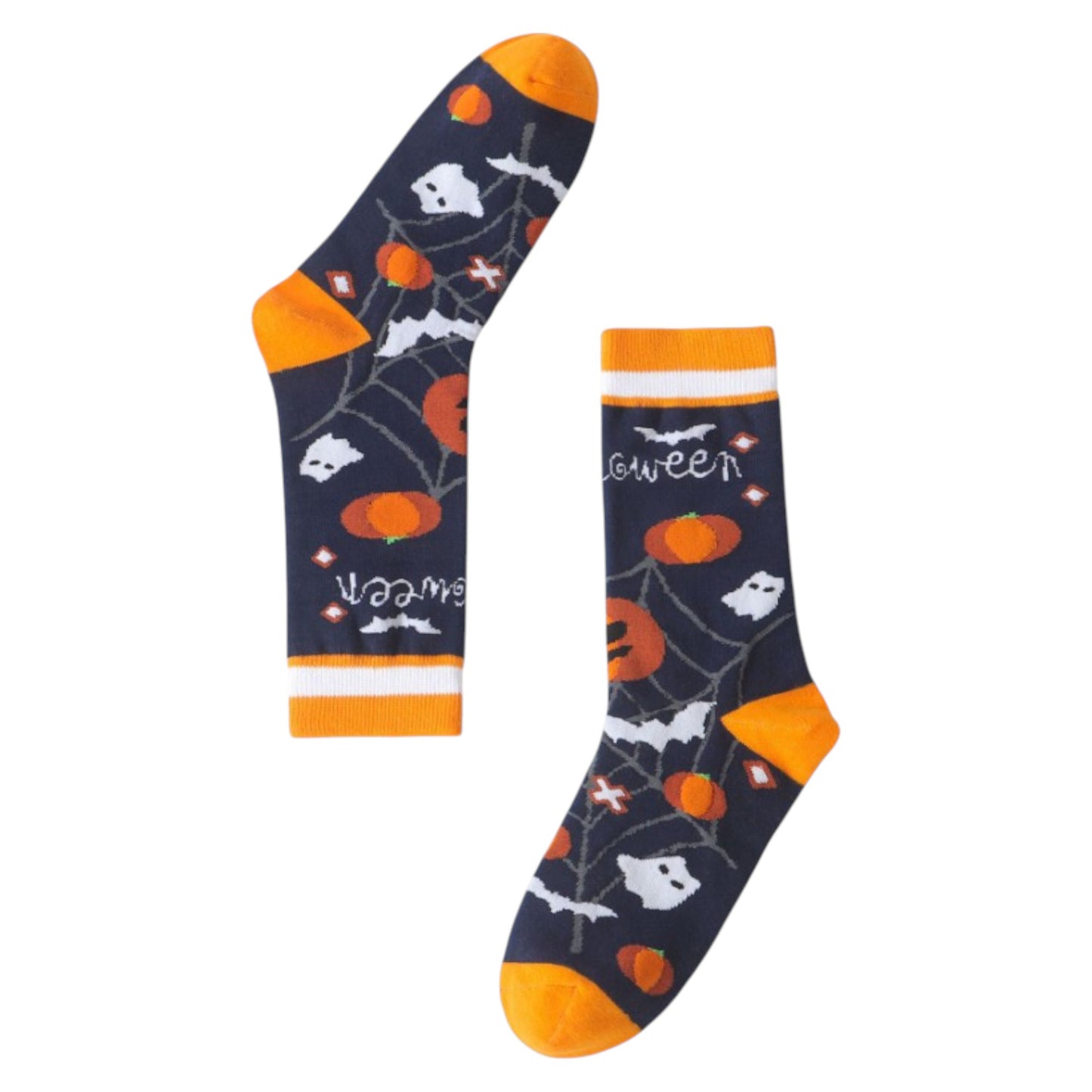 2 Pairs Women's Cotton Halloween Socks Fun Festive Holiday Patterns