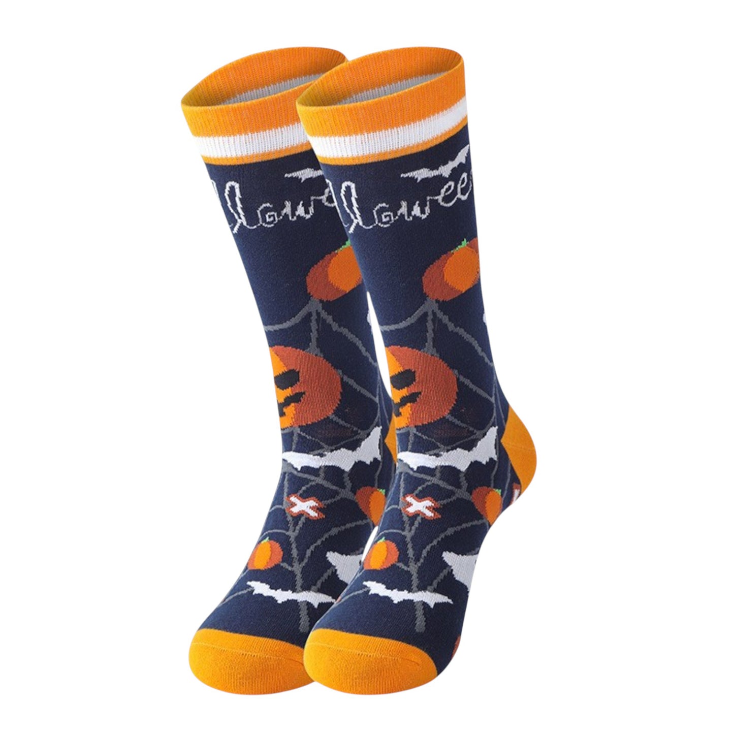 2 Pairs Women's Cotton Halloween Socks Fun Festive Holiday Patterns
