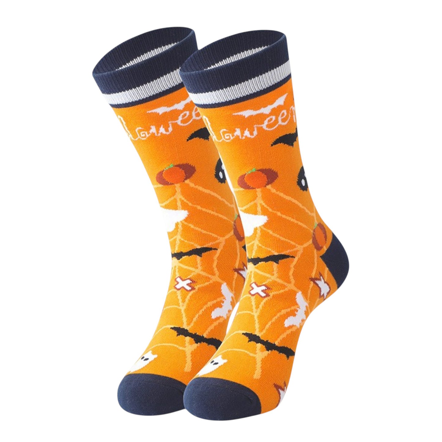 2 Pairs Women's Cotton Halloween Socks Fun Festive Holiday Patterns