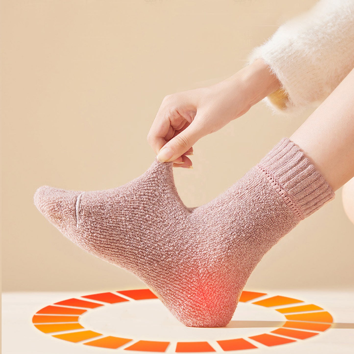 3-Pack Thermal Wool Blend Socks with Plush Lining for Winter Warmth