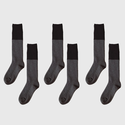 6pk Ribbed Slouch Socks - Cozy Mid-Calf Socks for Casual & Lounge Wear
