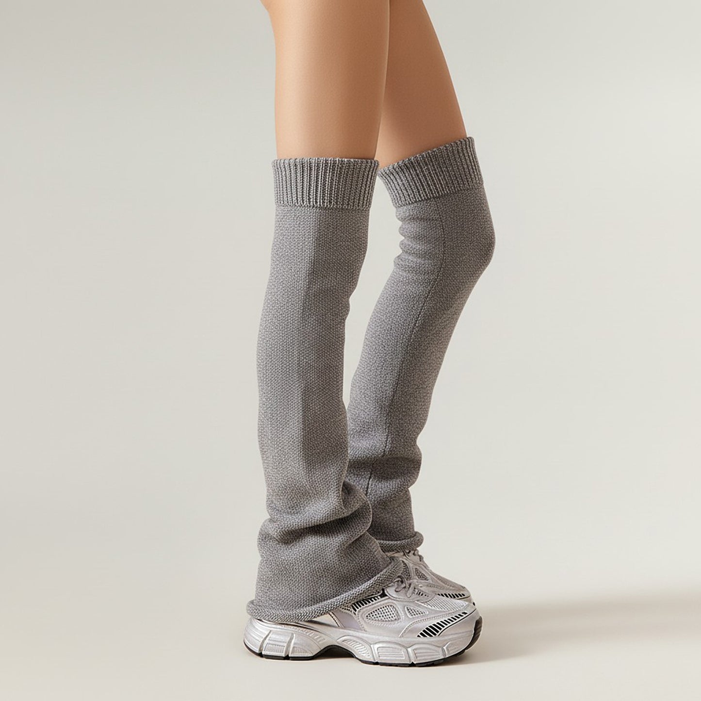 Women's Ribbed Knit Leg Warmers Slouchy Pull-On Boot Cover Winter Fashion Accessory